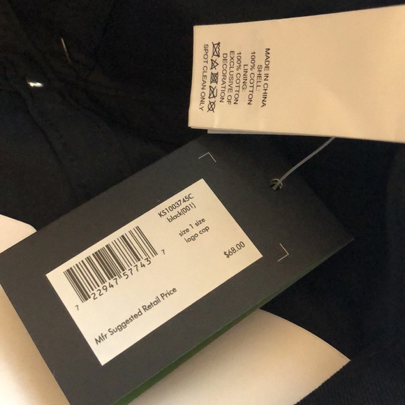 Kate Spade Slick Poker Gambling Las Vegas Baseball Cap Elastic Back Black NWT - Picture 8 of 8